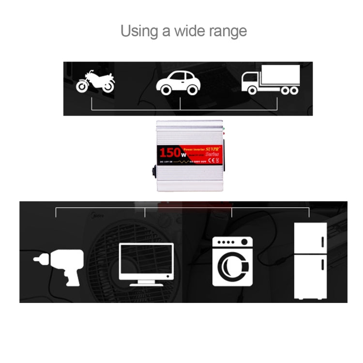 SUVPR DY-8102 150W DC 12V to AC 220V Car Power Inverter with 500mA USB Port & Universal Power Socket - Others by SUVPR | Online Shopping UK | buy2fix