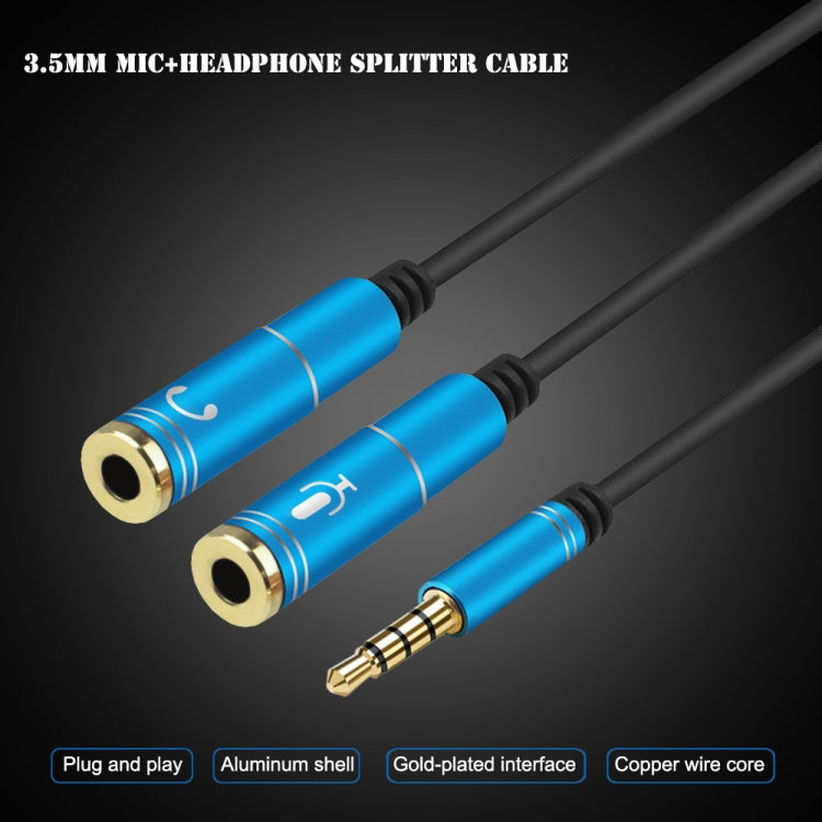 2 in 1 3.5mm Male to Double 3.5mm Female TPE High-elastic Audio Cable Splitter, Cable Length: 32cm(Rose Red) - Cable & Splitter by buy2fix | Online Shopping UK | buy2fix