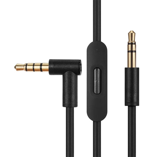 ZS0087 3.5mm Male to Male Earphone Cable with Mic & Wire-controlled, Cable Length: 1.4m(Black) - Headset Accessories by buy2fix | Online Shopping UK | buy2fix