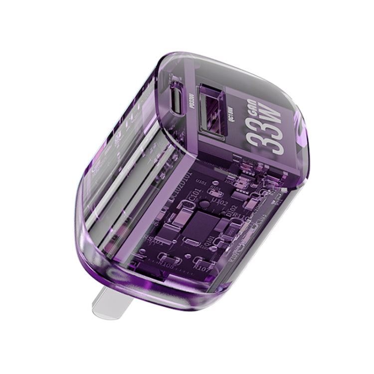 WEKOME WP-U115 33W USB+Type Dual Port GaN Fast Charger, Specification:CN Plug(Purple) - USB Charger by WK | Online Shopping UK | buy2fix