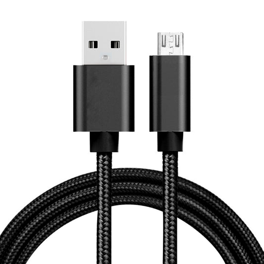 1m 3A Woven Style Metal Head Micro USB to USB Data / Charger Cable(Black) - Micro USB Cable by buy2fix | Online Shopping UK | buy2fix