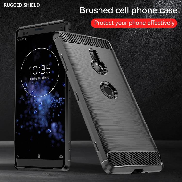 Brushed Texture Carbon Fiber Shockproof TPU Case for Sony Xperia XZ3(Black) - Mobile Accessories by buy2fix | Online Shopping UK | buy2fix