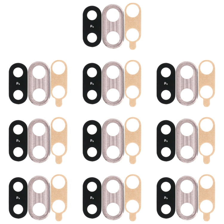 For Huawei Nova 3  10pcs Back Camera Bezel with Lens Cover & Adhesive (Silver) - Camera by buy2fix | Online Shopping UK | buy2fix