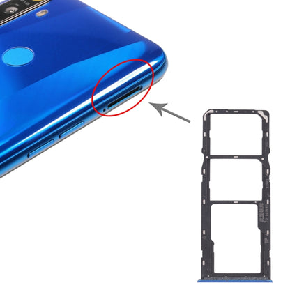 For OPPO Realme 5 SIM Card Tray + SIM Card Tray + Micro SD Card Tray (Blue) - Card Socket by buy2fix | Online Shopping UK | buy2fix