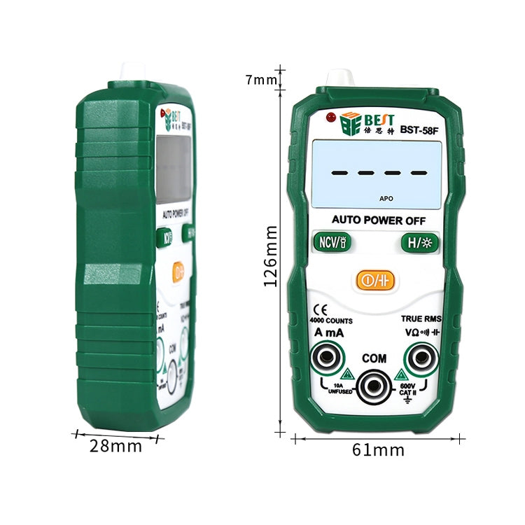 BEST BST-58F Full Automatic Range Multimeter Without Shift Intelligent Identification Digital Multimeter Household Mini Electrical Instrument - Digital Multimeter by BEST | Online Shopping UK | buy2fix