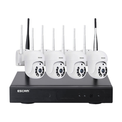 ESCAM WNK714 3.0 Million Pixels 4-channel HD Dome Camera NVR Wireless Monitoring Kit, US Plug - Security by ESCAM | Online Shopping UK | buy2fix