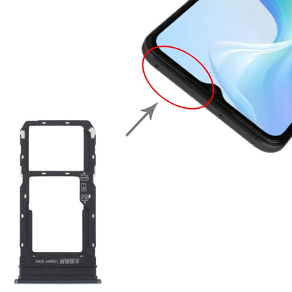 For vivo Y33S / Y33T SIM Card Tray + SIM / Micro SD Card Tray (Black) - Card Socket by buy2fix | Online Shopping UK | buy2fix