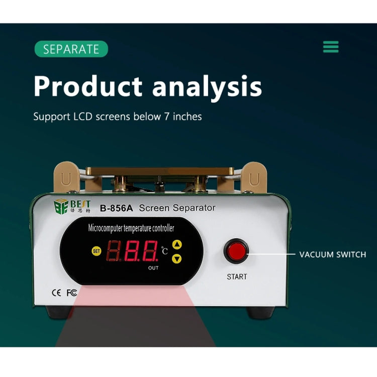 BST-B-856A AC 220V Electrical Vacuum Pump LCD Screen Separator, EU Plug - Separation Equipment by BEST | Online Shopping UK | buy2fix