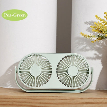 Small Bean Desktop Desktop Double Leaf Usb Mini Fan(Green) - Consumer Electronics by buy2fix | Online Shopping UK | buy2fix