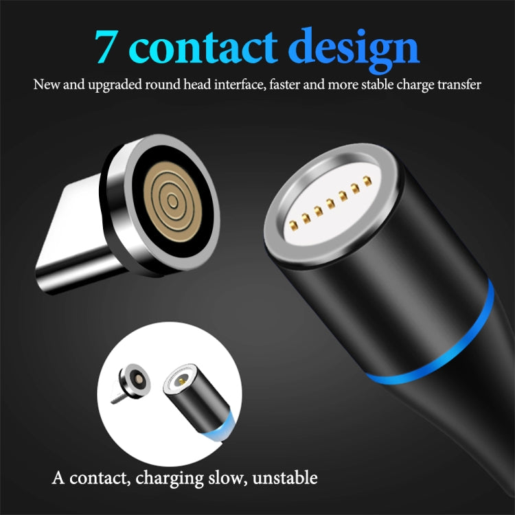 3A USB to USB-C / Type-C Fast Charging + 480Mbps Data Transmission Mobile Phone Magnetic Suction Fast Charging Data Cable, Cable Length: 1m(Black) - Mobile Accessories by buy2fix | Online Shopping UK | buy2fix