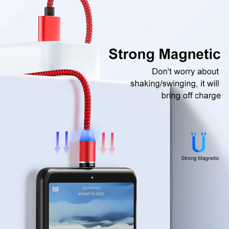 2 in 1 USB to Micro USB + USB-C / Type-C Magnetic Metal Connector Nylon Two-color Braided Magnetic Data Cable, Cable Length: 1m(Red) - Mobile Accessories by buy2fix | Online Shopping UK | buy2fix