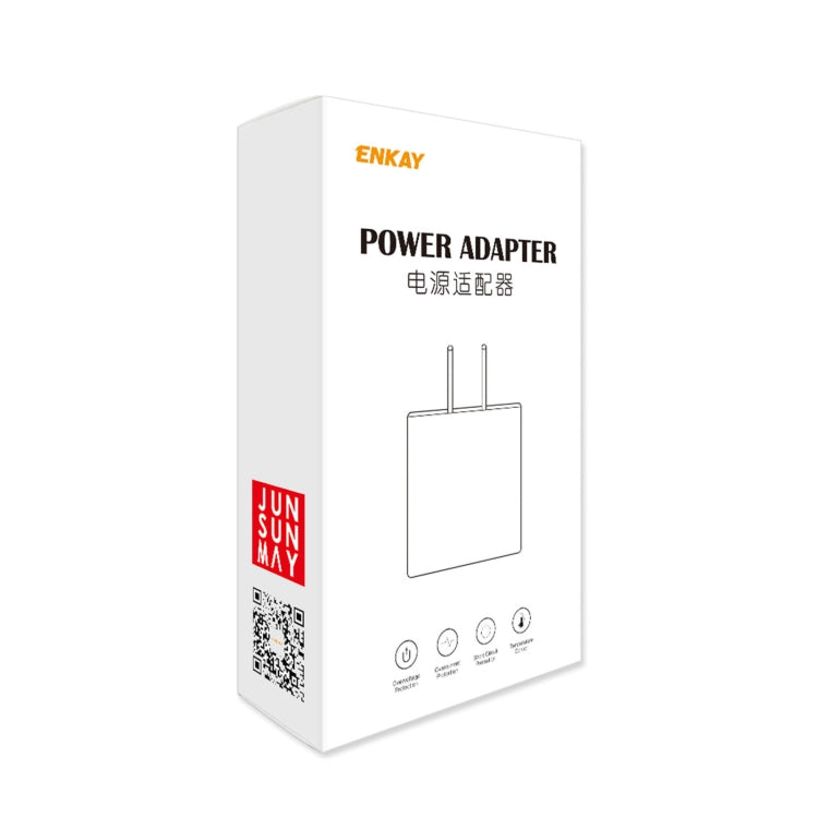 ENKAY Hat-Prince T030 18W 3A PD + QC3.0 Dual USB Fast Charging Power Adapter EU Plug Portable Travel Charger With 1m 3A Type-C Cable - USB Charger by ENKAY | Online Shopping UK | buy2fix