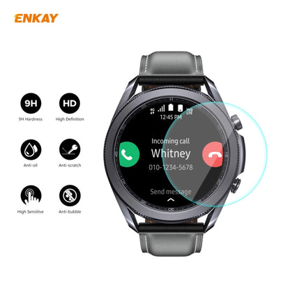 For Samsung Galaxy Watch 3 41mm 2 in 1 ENKAY Hat-Prince Electroplate Soft TPU Case + 0.2mm 9H 2.15D Curved Edge Tempered Glass Film(Silver) - Watch Cases by ENKAY | Online Shopping UK | buy2fix