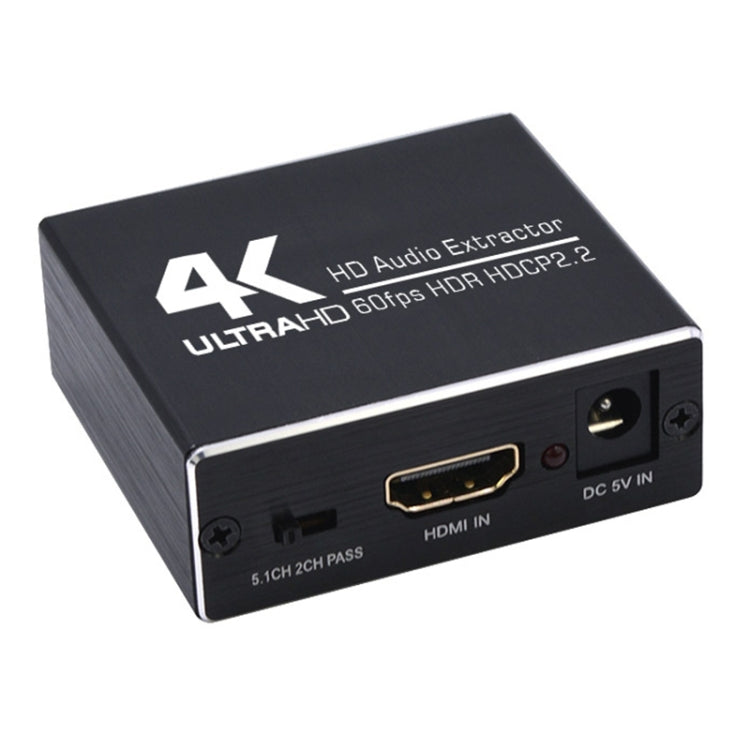 AY78V20 4K 60Hz HDMI 2.0 Audio Splitter 5.1 ARC HD-MI Audio Extractor HDCP 2.2 HDR10 Audio Converter 4K HD-MI Optical TOSLINK SPDIF -  by buy2fix | Online Shopping UK | buy2fix