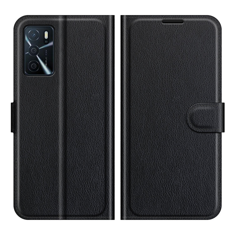 For OPPO A16 Litchi Texture Horizontal Flip Protective Case with Holder & Card Slots & Wallet(Black) - OPPO & vivo Accessories by buy2fix | Online Shopping UK | buy2fix
