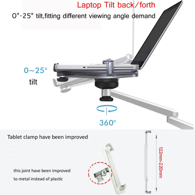 OA-1S 360 Degrees Rotation Arm Aluminum Alloy Tablet Laptop Stand - Computer & Networking by buy2fix | Online Shopping UK | buy2fix