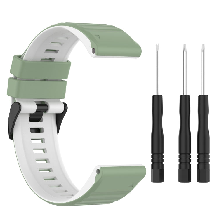 For Garmin Approach S60 22mm Silicone Mixing Color Watch Band(Black+green) - Smart Wear by buy2fix | Online Shopping UK | buy2fix