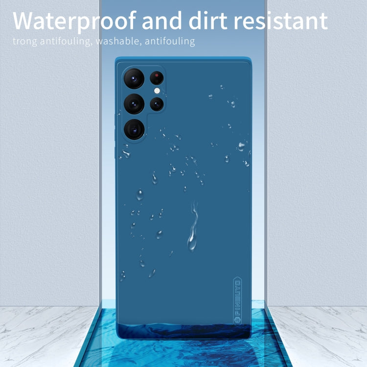 For Samsung Galaxy S22 Ultra 5G PINWUYO Sense Series Liquid Silicone TPU Phone Case(Blue) - Galaxy S22 Ultra 5G Cases by PINWUYO | Online Shopping UK | buy2fix
