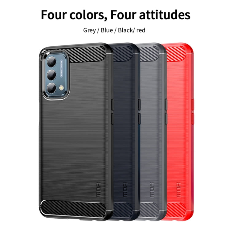 For Oneplus Nord N200 5G MOFI Gentleness Series Brushed Texture Carbon Fiber Soft TPU Phone Case(Black) - OnePlus Cases by MOFI | Online Shopping UK | buy2fix