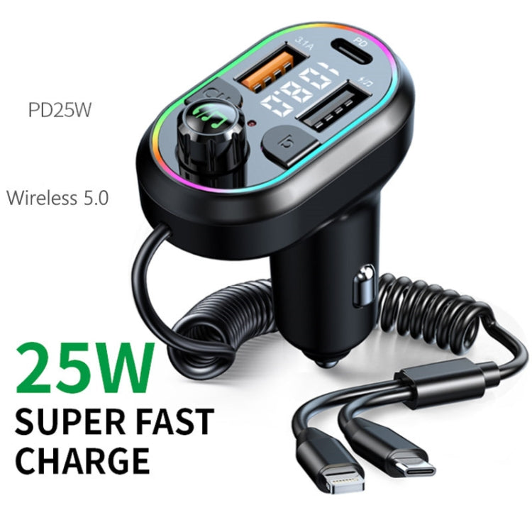 C29 Car Bluetooth 5.0 FM Transmitter  Car MP3 Player Fast Charge U Disk Lossless Music Player - In Car by buy2fix | Online Shopping UK | buy2fix