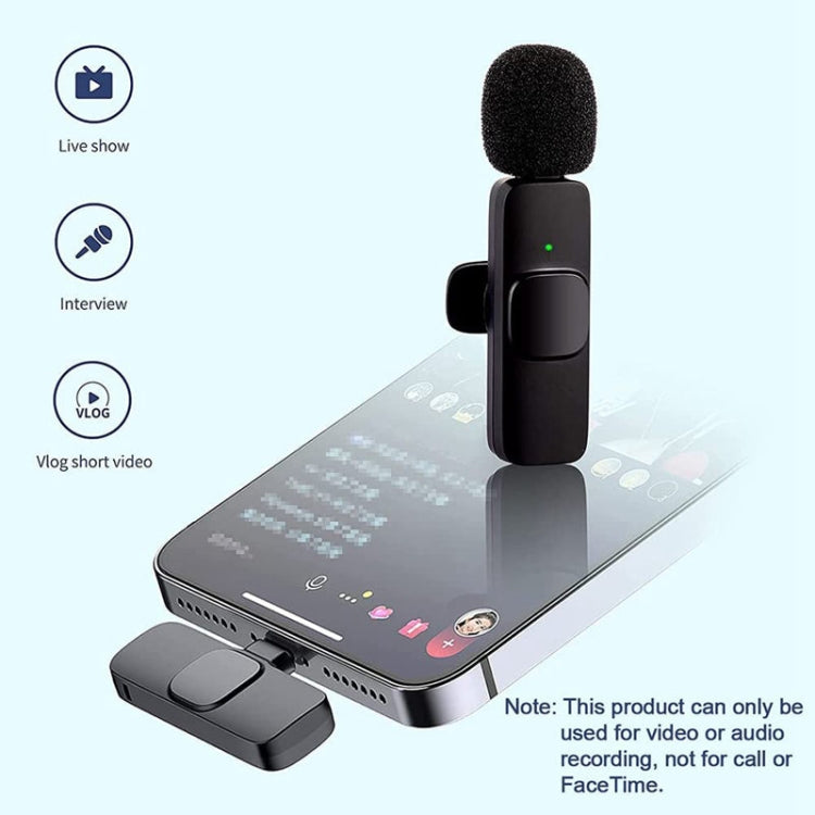 K9 Wireless Clip-on Auto Noise Cancelling Live Mini Microphone for 8-Pin Device 2 in 1 - Consumer Electronics by buy2fix | Online Shopping UK | buy2fix