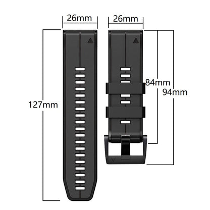 For Garmin Fenix 5X Plus 26mm Silicone Sports Two-Color Watch Band(Amygreen+Black) - Watch Bands by buy2fix | Online Shopping UK | buy2fix