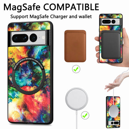 For Google Pixel 7 Pro Colored Drawing Leather Back Cover Magsafe Phone Case(Emerald) - Google Cases by buy2fix | Online Shopping UK | buy2fix