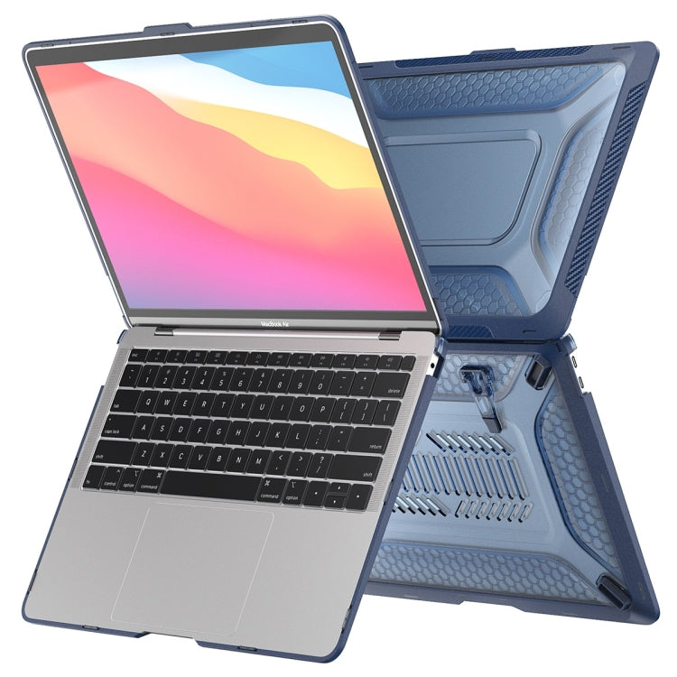 For MacBook Air 13.3 2018 A1932 ENKAY Hat-Prince 3 in 1 Protective Bracket  Case Cover Hard Shell with TPU Keyboard Film / Anti-dust Plugs, Version:EU(Blue) - MacBook Air Cases by ENKAY | Online Shopping UK | buy2fix