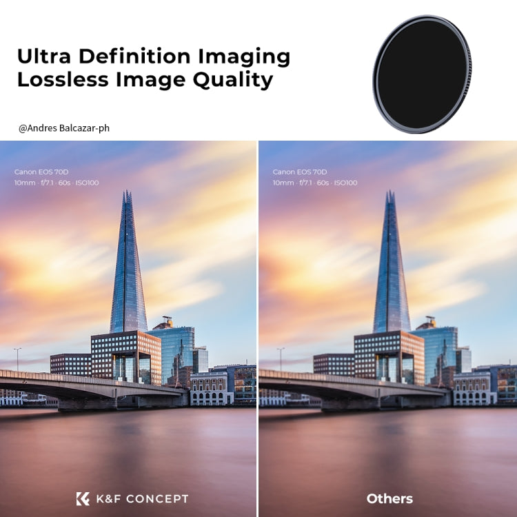 K&F CONCEPT KF01.1238 Nano-X MRC ND1000 Lens Filter 10 Stops Neutral Density Filter - Camera Accessories by K&F | Online Shopping UK | buy2fix