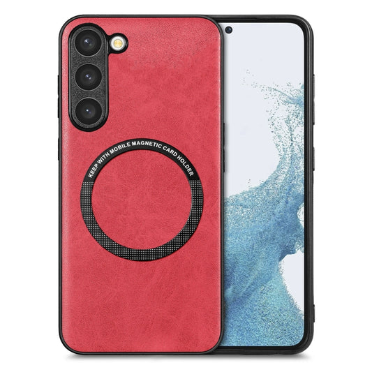 For Samsung Galaxy S23+ 5G Solid Color Leather Back Cover Magsafe Phone Case(Red) - Galaxy S23+ 5G Cases by buy2fix | Online Shopping UK | buy2fix