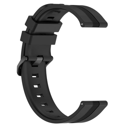 For Xiaomi MI Watch Sport 22mm Concave Striped Slicone Watch Band(Black) - Watch Bands by buy2fix | Online Shopping UK | buy2fix