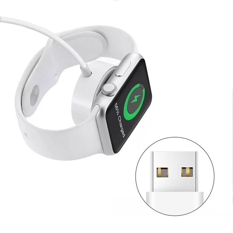 1m USB Magnetic Fast Charger Charging Cable for Watch Apple Series Ultra/8/7/6/SE/SE2/5/4/3/2(White) - Charger / Holder by buy2fix | Online Shopping UK | buy2fix