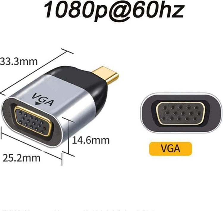 USB-C Male to VGA Female Adapter Converter - Computer & Networking by buy2fix | Online Shopping UK | buy2fix