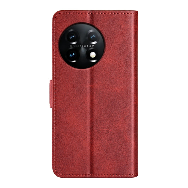 For OnePlus 11 Dual-side Magnetic Buckle Leather Phone Case(Red) - OnePlus Cases by buy2fix | Online Shopping UK | buy2fix