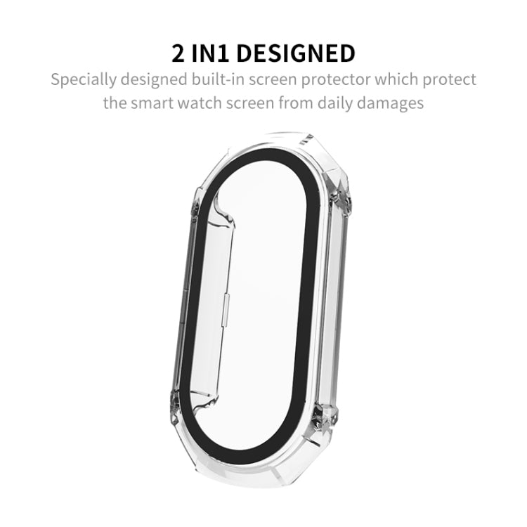 For Xiaomi Mi Band 8 ENKAY Hat-Prince Full Coverage PC Frame + Tempered Glass Film Watch Case(Black) - Watch Cases by ENKAY | Online Shopping UK | buy2fix