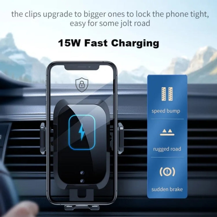 X11 Three Axle Linkage 15W Smart Touch Automatic Retractable Clip Fast Charging Wireless Car Chargers, Specification:Standard Configuration - Wireless Charger Holders by buy2fix | Online Shopping UK | buy2fix