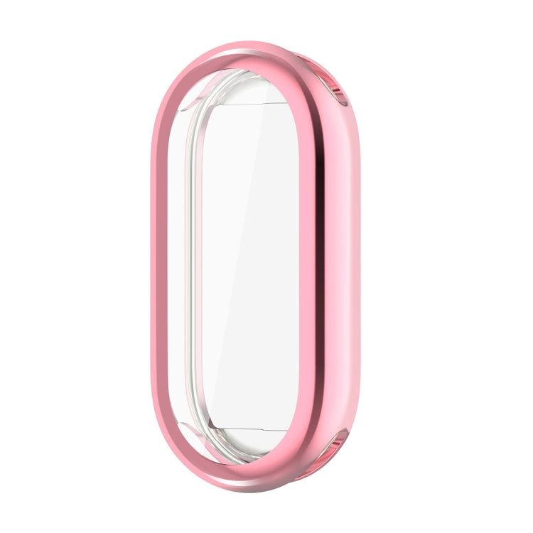 For Xiaomi Mi Band 8 ENKAY Hat-Prince Full Coverage Electroplated Soft TPU Watch Case with Screen Protection(Pink) - Watch Cases by ENKAY | Online Shopping UK | buy2fix