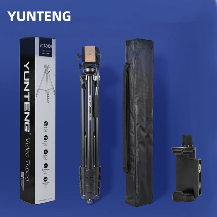 Yunteng VCT-3000 Professional Aluminum Tripod Camera Stand with Pan Head - Tripods by YUNTENG | Online Shopping UK | buy2fix