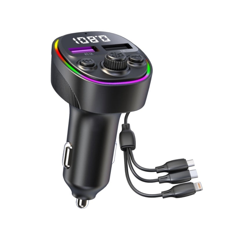 CS1 MP3 Player Bluetooth FM Transmitter 66W 3-In-1 Car Fast Charger - Car Charger by buy2fix | Online Shopping UK | buy2fix