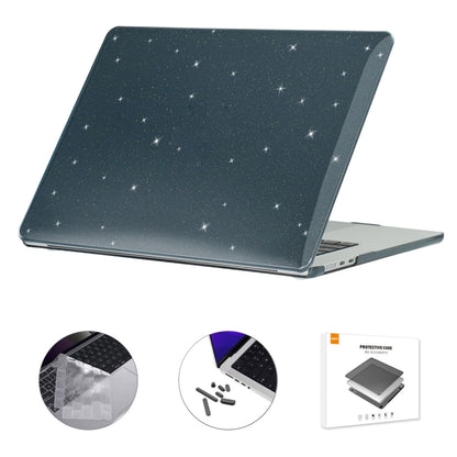 For MacBook Air 15.3 A2941 ENKAY EU Version 3 in 1 Bling Crystal Protective Case with TPU Keyboard Film & Anti-dust Plugs(Black) - MacBook Air Cases by ENKAY | Online Shopping UK | buy2fix