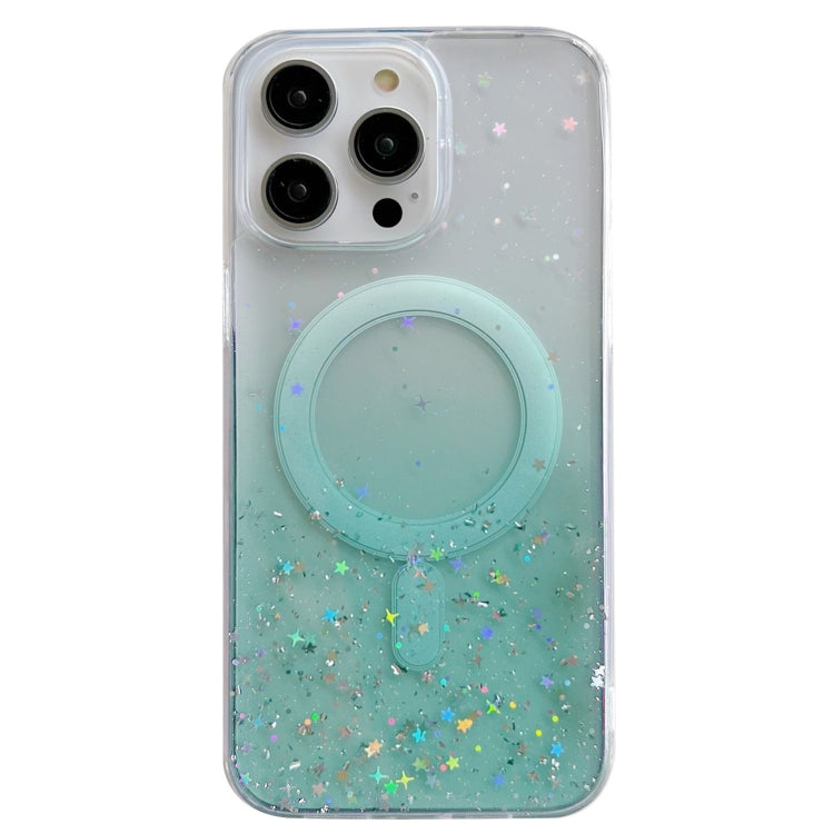 For iPhone 13 Pro Max MagSafe Glitter Hybrid Clear TPU Phone Case(Green) - iPhone 13 Pro Max Cases by buy2fix | Online Shopping UK | buy2fix
