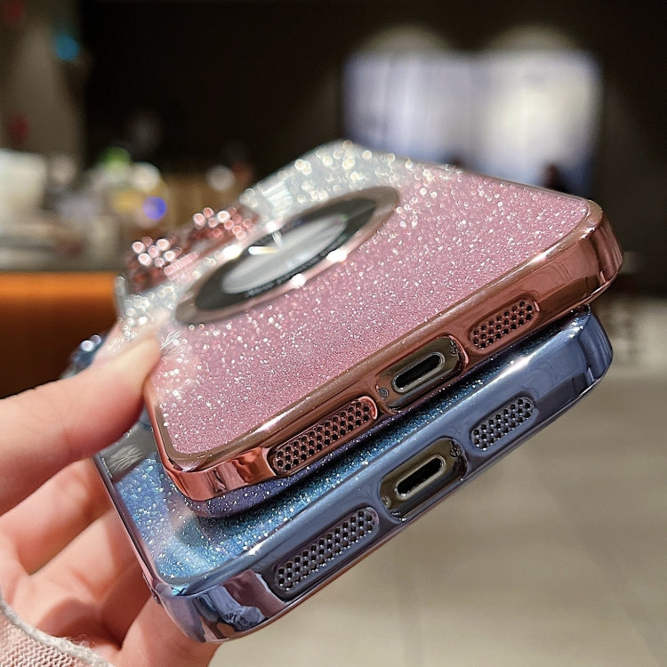 For iPhone 14 MagSafe Gradient Glitter Electroplating TPU Phone Case(Blue) - iPhone 14 Cases by buy2fix | Online Shopping UK | buy2fix