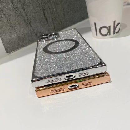 For iPhone 14 Plus Square Gradient Magsafe Electroplating TPU Phone Case(Green) - iPhone 14 Plus Cases by buy2fix | Online Shopping UK | buy2fix