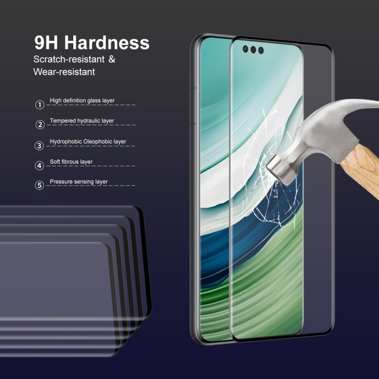 For Huawei Mate 60 Pro 2pcs ENKAY Hat-Prince Heat Bending Full Side Glue Tempered Glass Film(Transparent) - Huawei Tempered Glass by ENKAY | Online Shopping UK | buy2fix