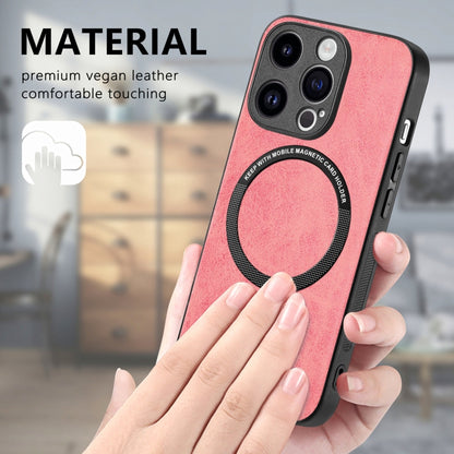 For iPhone 15 Pro Max Solid Color Leather Skin Back Phone Case(Pink) - iPhone 15 Pro Max Cases by buy2fix | Online Shopping UK | buy2fix