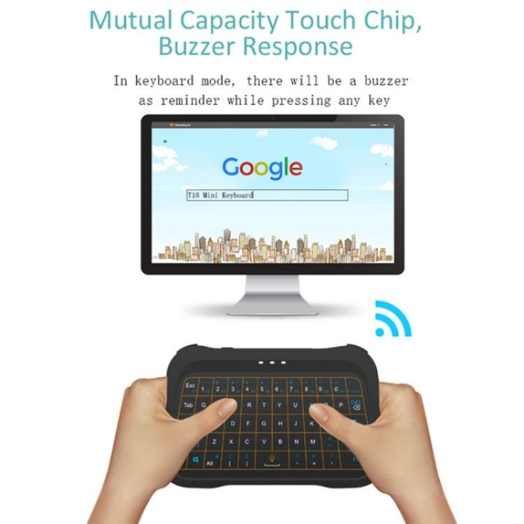 T18 Full Touch Screen 3 Colors Backlit Mute Mini Wireless Keyboard - Wireless Keyboard by buy2fix | Online Shopping UK | buy2fix