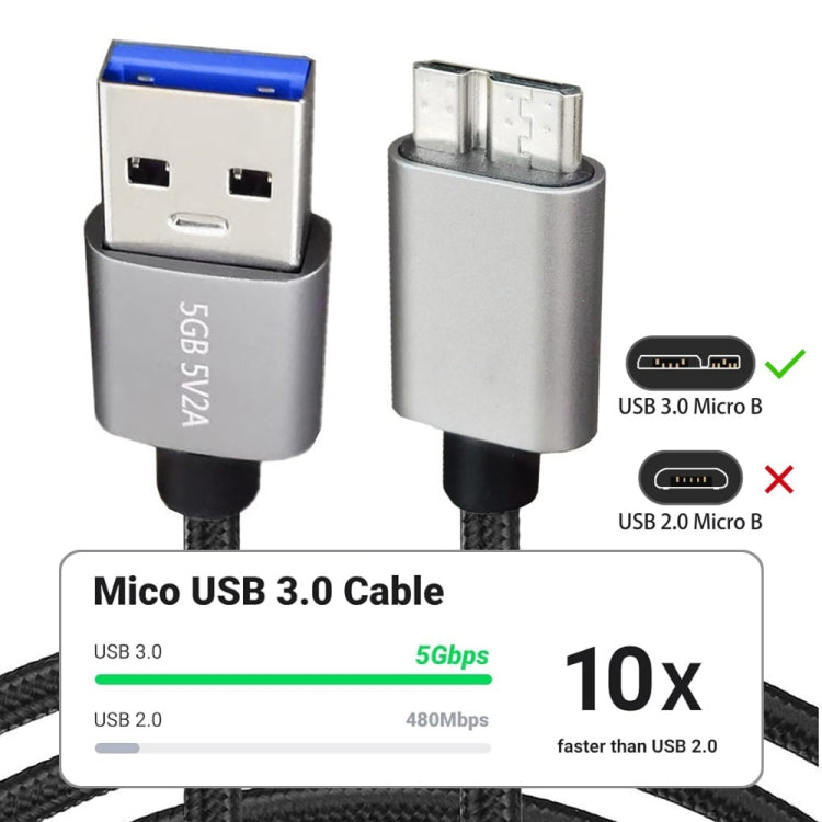 JUNSUNMAY USB 3.0 Male to Micro-B Cord Cable Compatible with Samsung Camera Hard Drive, Length:0.3m - USB Cable by JUNSUNMAY | Online Shopping UK | buy2fix