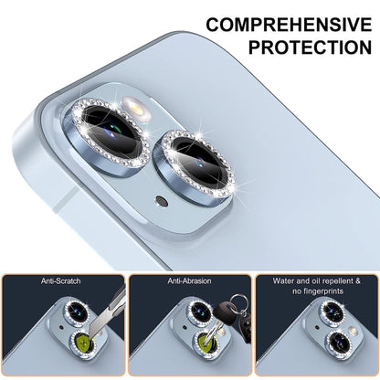 For iPhone 15 Pro / 15 Pro Max ENKAY AR Anti-reflection Individual Diamond Ring Camera Lens Glass Full Film(Sierra Blue) - iPhone 15 Pro Tempered Glass by ENKAY | Online Shopping UK | buy2fix