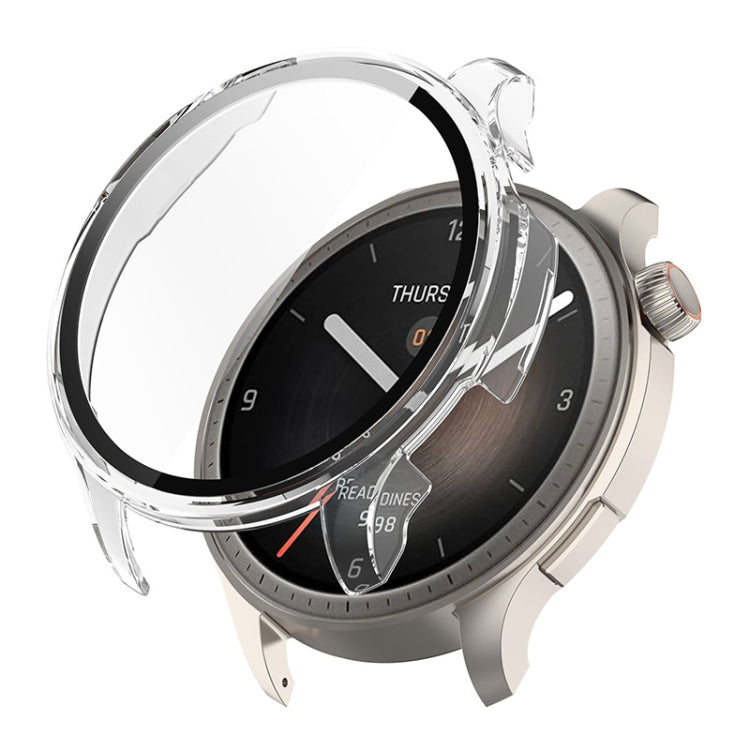 For Amazfit Balance A2286 ENKAY Hat-Prince Full Coverage Tempered Glass Film Integrated PC Watch Case(Transparent) - Watch Cases by ENKAY | Online Shopping UK | buy2fix