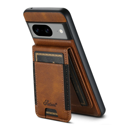 For Google Pixel 8 Pro Suteni H17 Oil Eax Leather Detachable Wallet Phone Case(Brown) - Google Cases by Suteni | Online Shopping UK | buy2fix